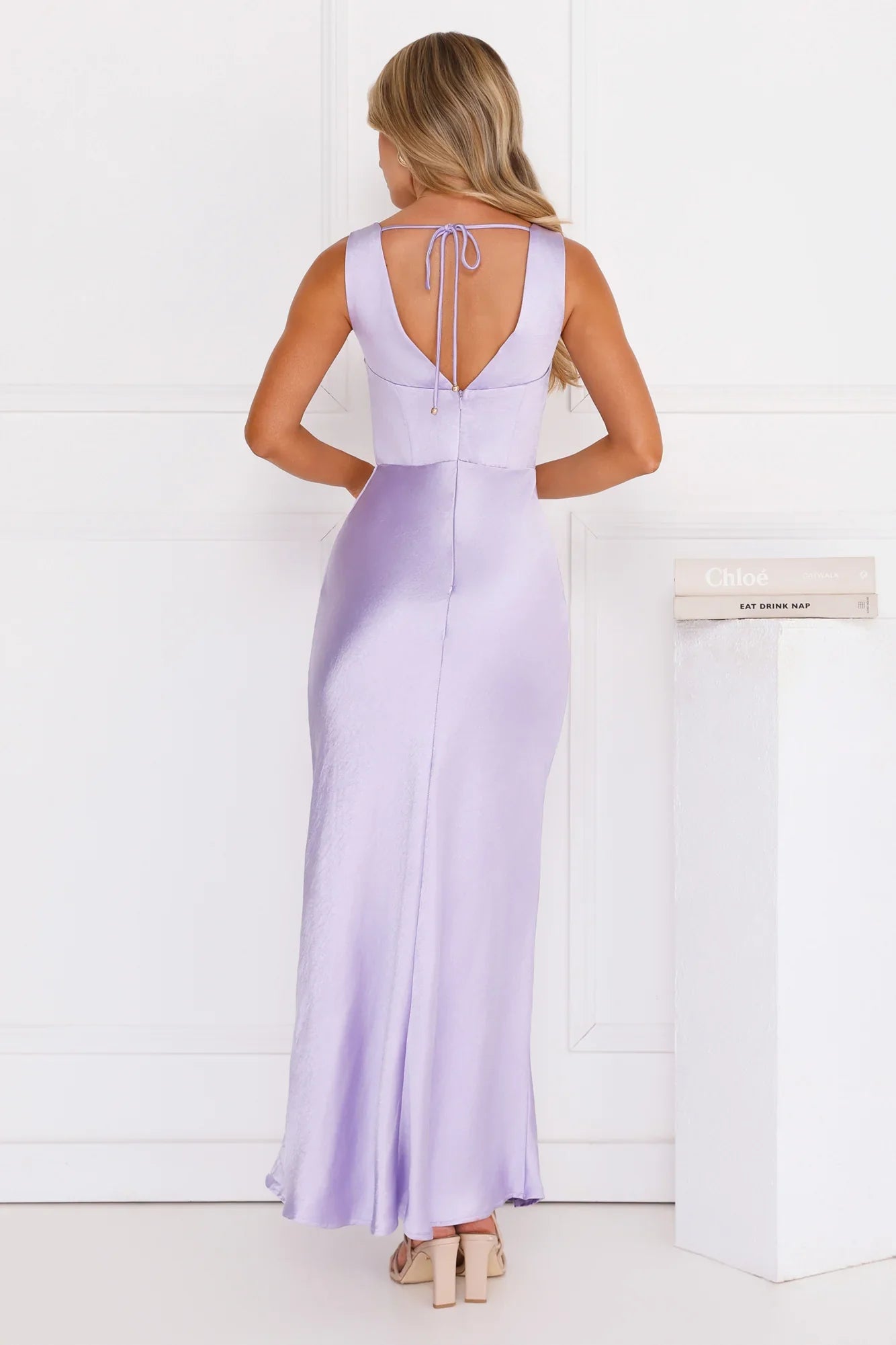 Crystal Luxe Satin Maxi Dress Sage
