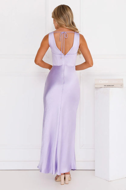 Crystal Luxe Satin Maxi Dress Sage