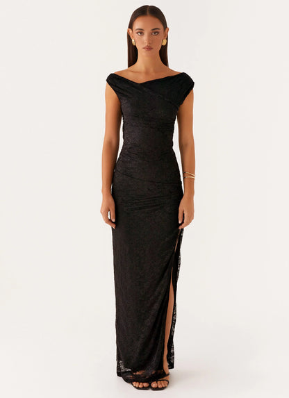 Best Of Luck Lace Maxi Dress - Black