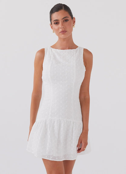 Adyson Broderie Mini Dress - White