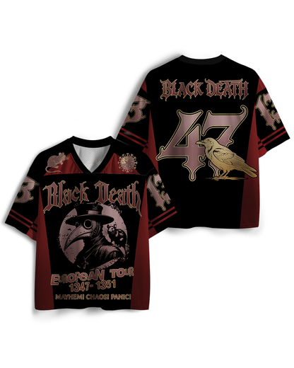 TheRetroTee Black Death European Tour 1970s Mesh Jersey