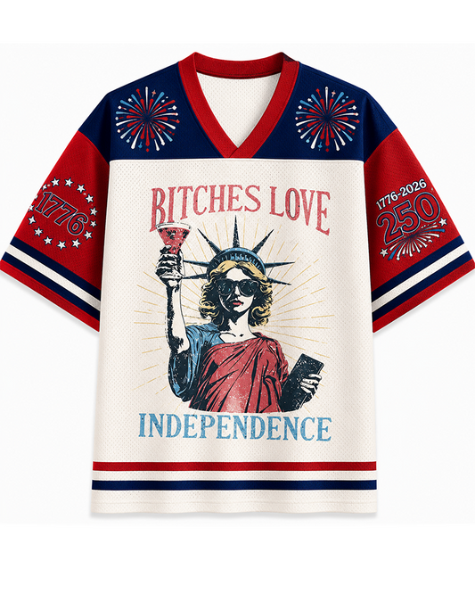 TheRetroTee Babes Love Independence Vintage Mesh Jersey