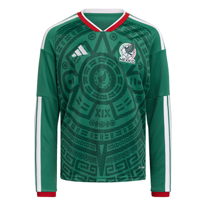 Mexico National Team Youth 2026 Home Replica Long Sleeve Jersey - Green
