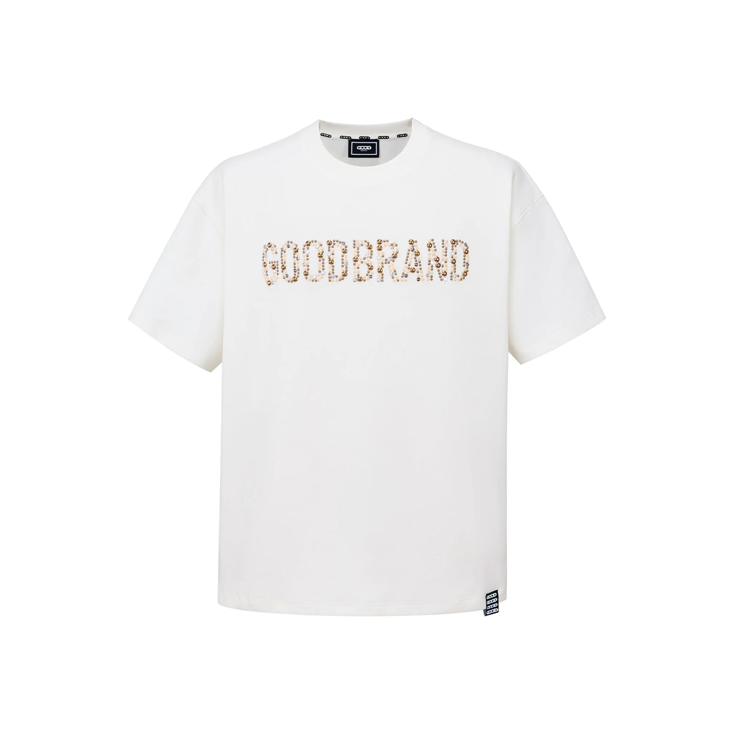 GOODBRAND Slogan Champagne Fragment Tee White (SS26)