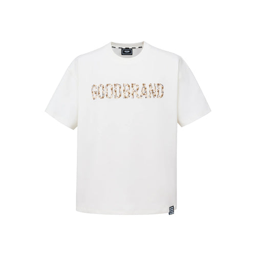 GOODBRAND Slogan Champagne Fragment Tee White (SS26)