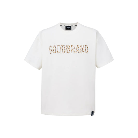 GOODBRAND Slogan Champagne Fragment Tee White (SS26)