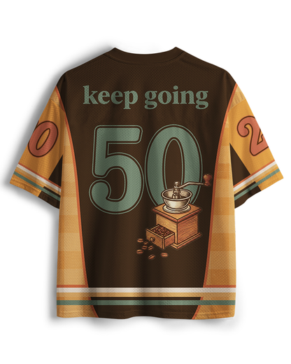 TheRetroTee Funny Motivation 1950s Mesh Jersey