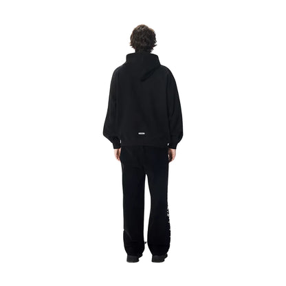 GOODBRAND Pearl Embroidered Slogan Hoodie Black (FW25)