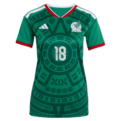 Obed Vargas Mexico National Team Women's 2026 Home Replica Jersey- Green