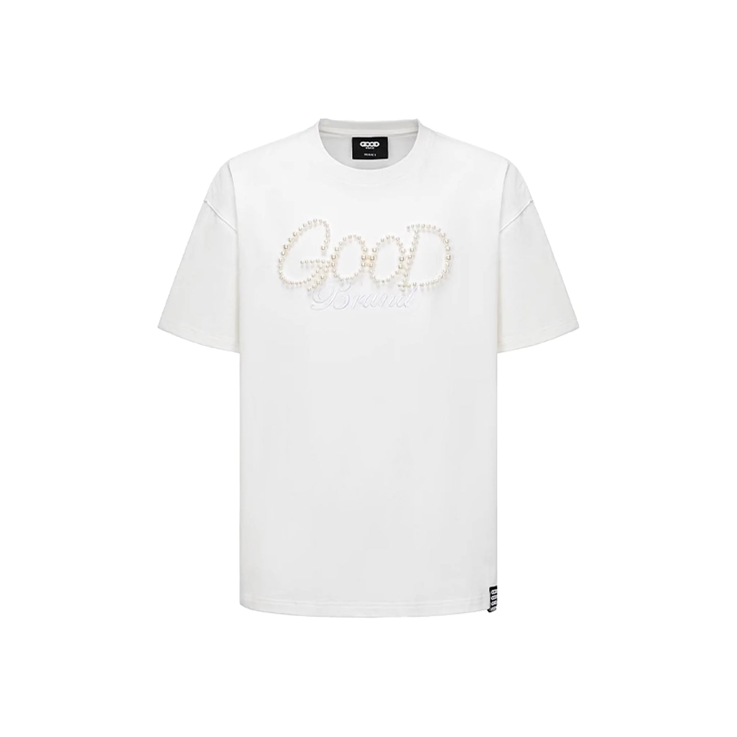 GOODBRAND Solid Colour Pearl Logo Tee White (SS25)