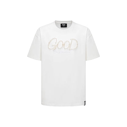 GOODBRAND Solid Colour Pearl Logo Tee White (SS25)