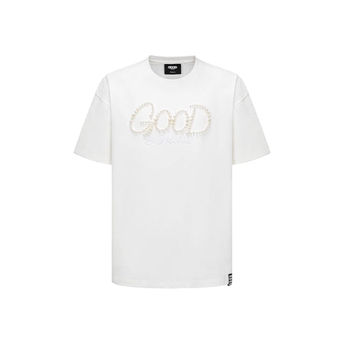 GOODBRAND Solid Colour Pearl Logo Tee White (SS25)