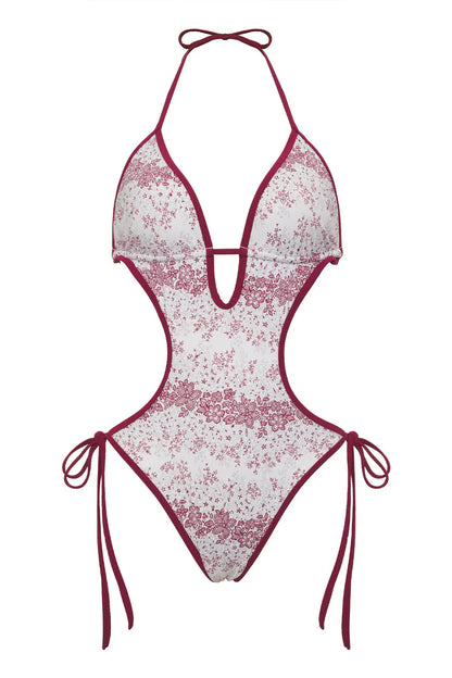 Adriana Floral Monokini One Piece Swimsuit - Bisous Lace