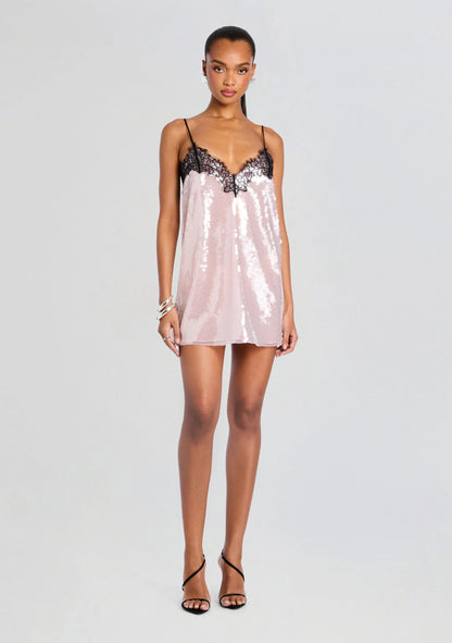 Olive Sequin Lace Dress