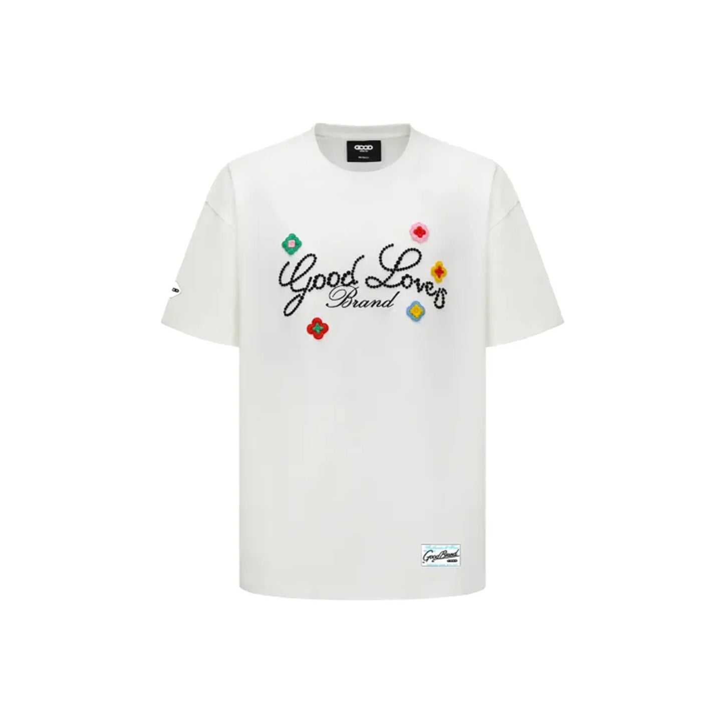 GOODBRAND Good Loves 3D Embroidered Slogan Tee White (SS25)
