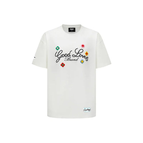 GOODBRAND Good Loves 3D Embroidered Slogan Tee White (SS25)
