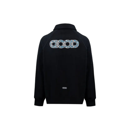 GOODBRAND Pearl Polo Long Sleeved Sweatshirt Black (FW24)