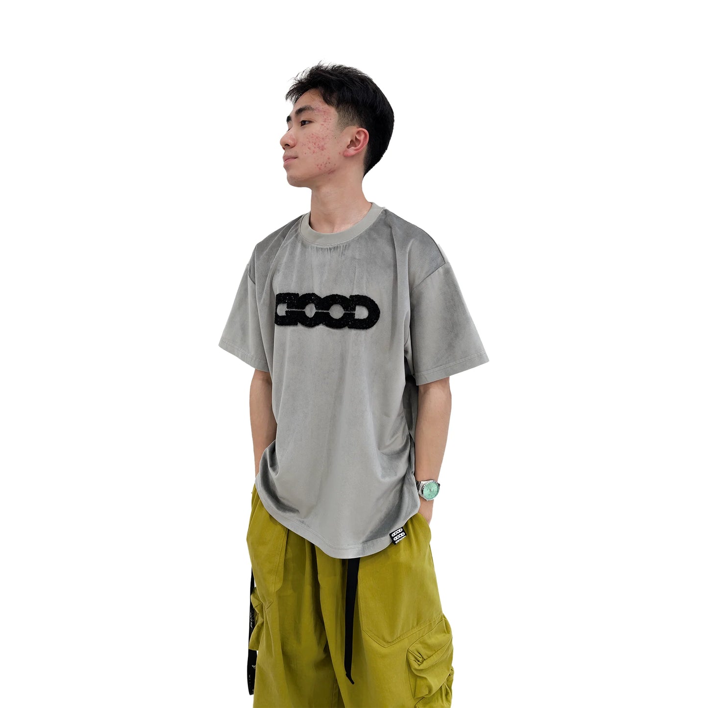 GOODBRAND Sparkling Embroidered Tee Grey (SS25)