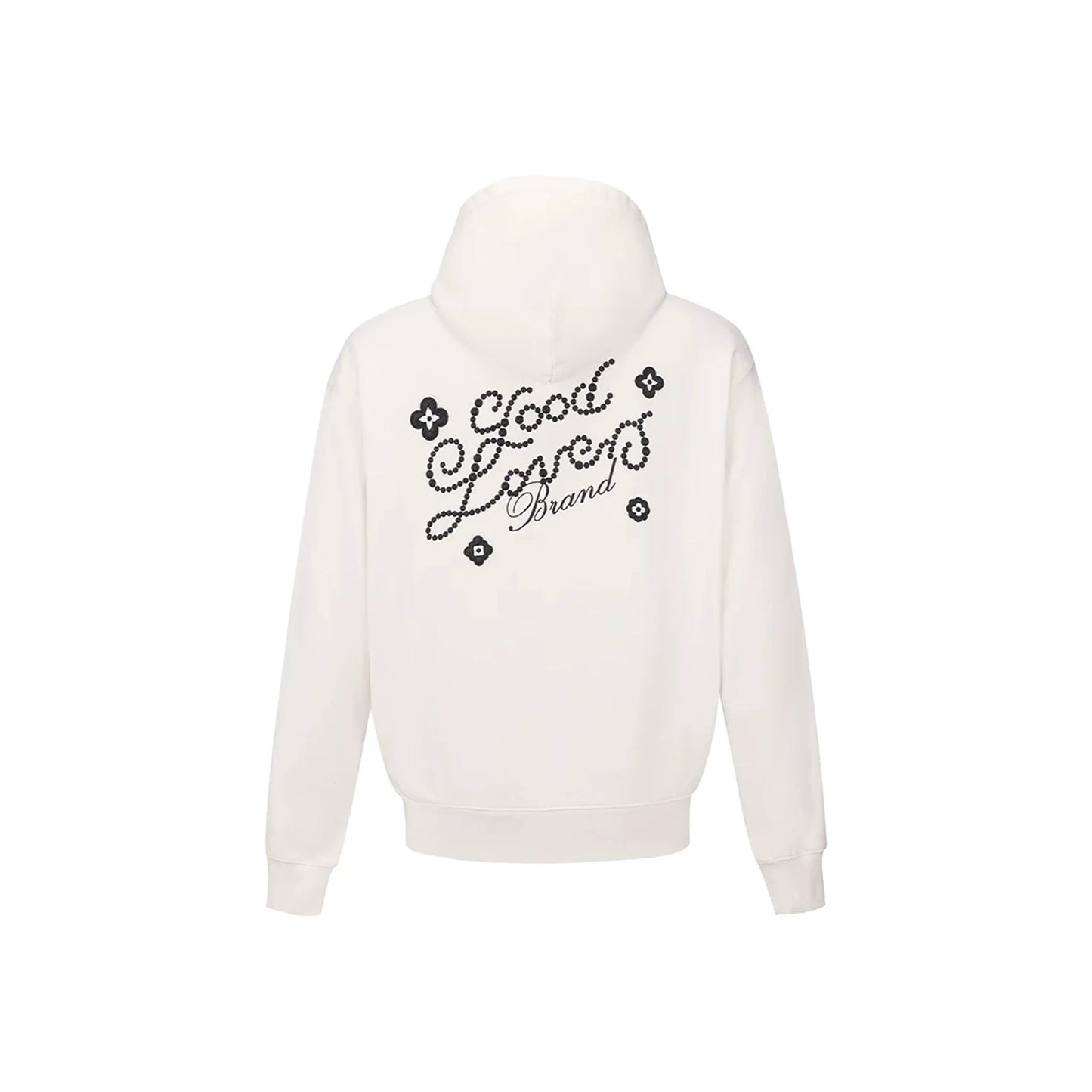 GOODBRAND Good Loves Floral Slogan Zip-Up Hoodie White (FW25)