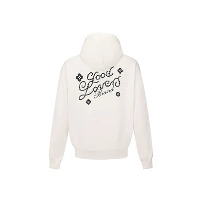 GOODBRAND Good Loves Floral Slogan Zip-Up Hoodie White (FW25)