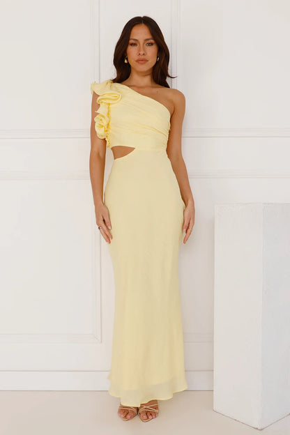 In These Moments One Shoulder Maxi Dress