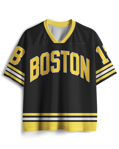TheRetroTee Sports Comedy Boston #18 Hockey Mesh Jersey