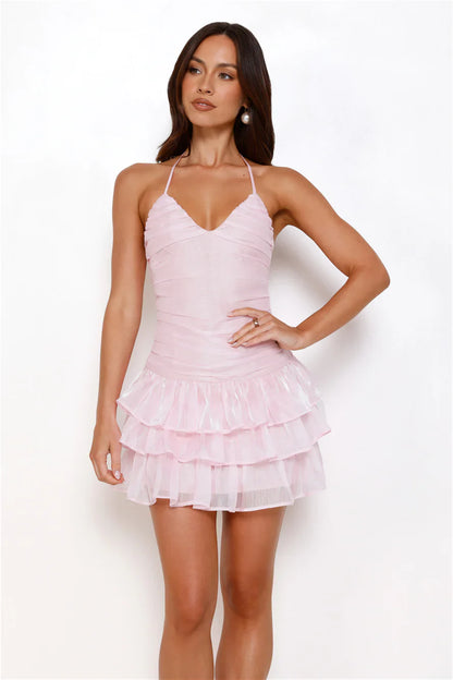 Party At The Disco Halter Mini Dress