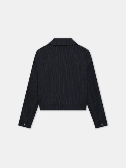 PINSTRIPE CADET JACKET - Midnight Blue