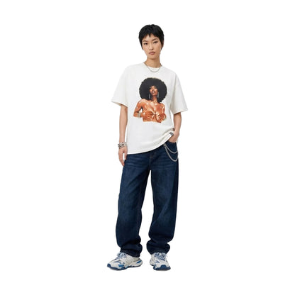 GOODBRAND x PLAYBOY Glitter Afro Girl Tee White (SS26)