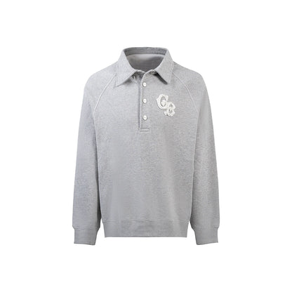 GOODBRAND Pearl Polo Long Sleeved Sweatshirt Grey (FW24)