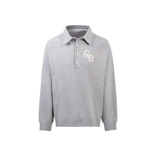 GOODBRAND Pearl Polo Long Sleeved Sweatshirt Grey (FW24)