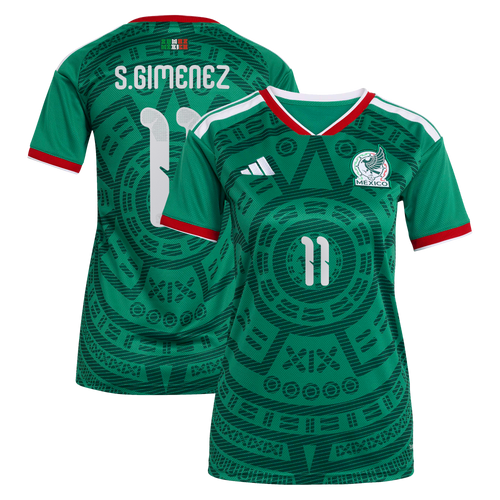 Santiago Gimenez Mexico National Team Women's 2026 Home Replica Jersey- Green