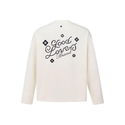 GOODBRAND GOOD LOVES Floral Slogan Long Sleeved Tee White (FW25)