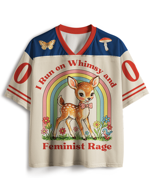 TheRetroTee Whimsy and Feminist Rage 1940s Mesh Jersey