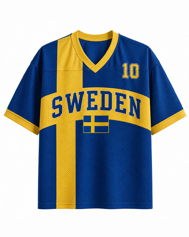TheRetroTee Custom Sweden Soccer Mesh Jersey