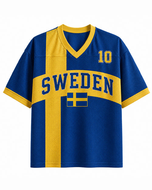 TheRetroTee Custom Sweden Soccer Mesh Jersey