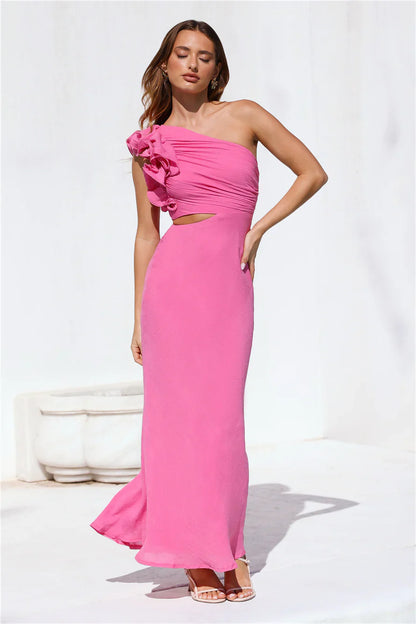 In These Moments One Shoulder Maxi Dress