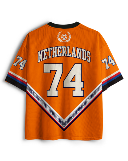 TheRetroTee Vintage Netherlands Football Mesh Jersey