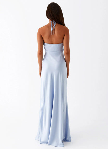 Noir Symphony Maxi Dress - Ice Blue