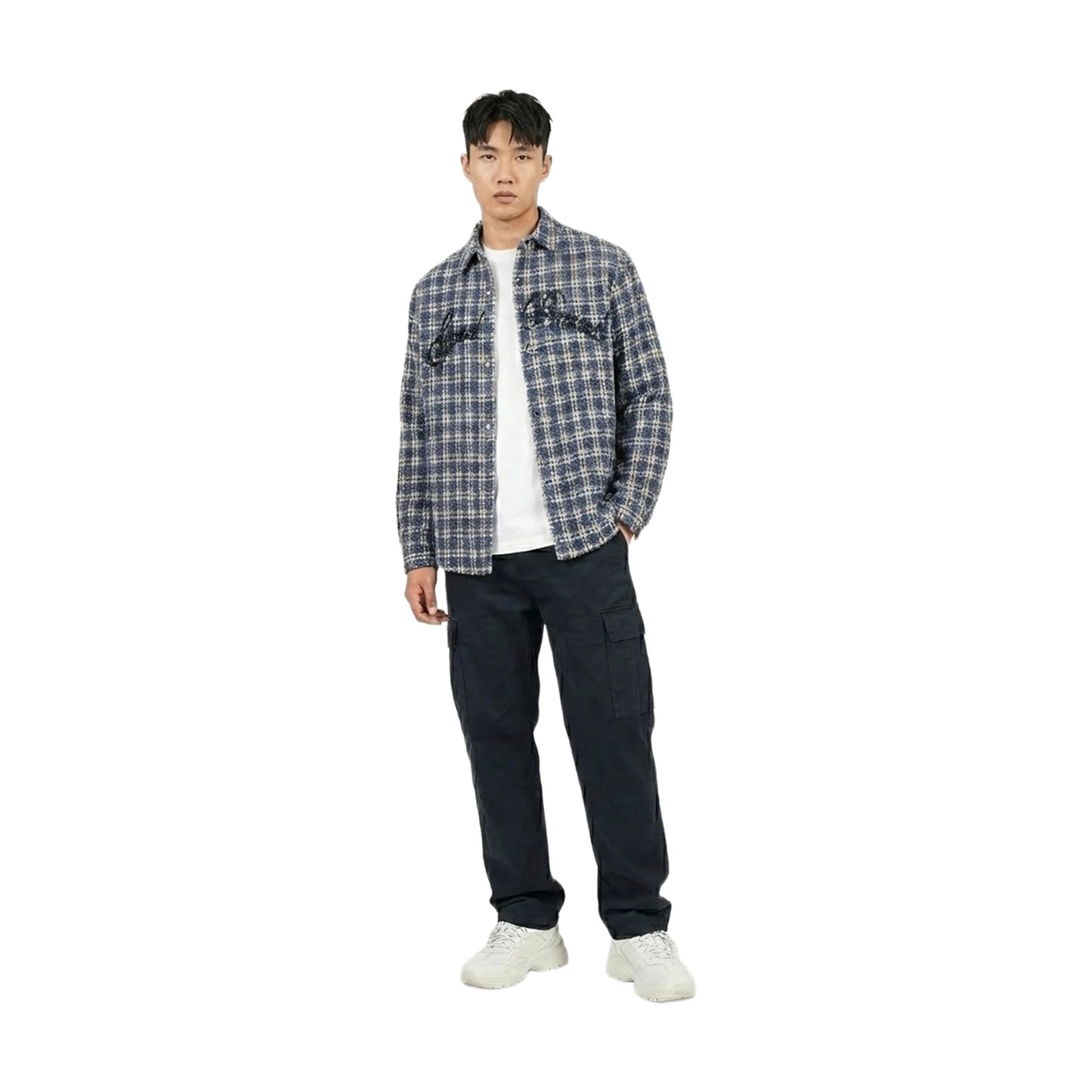 GOODBRAND Plaid Embroidered Shirt Blue (FW25)
