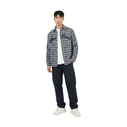 GOODBRAND Plaid Embroidered Shirt Blue (FW25)