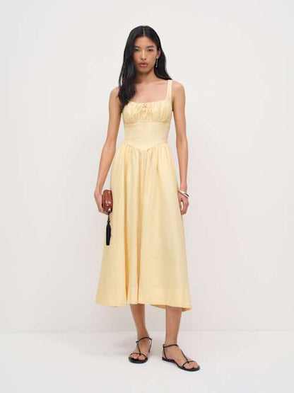 Petites Balia Linen Dress