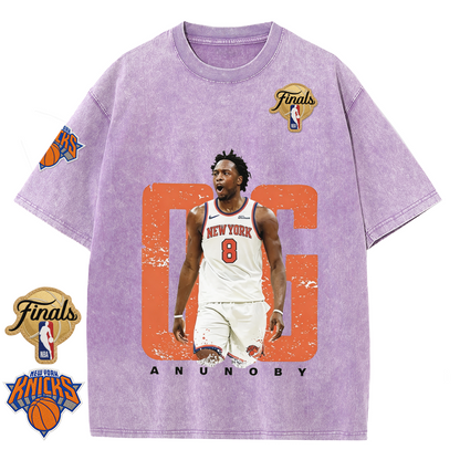 NY Basketball Vintage Washed Finals Premium Patch Tee
