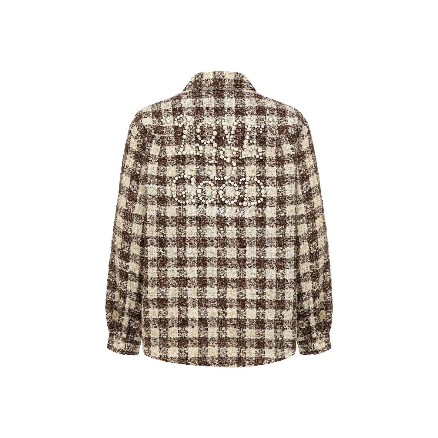 GOODBRAND Pearl Check Chanel Shirt Coffee (SS25)