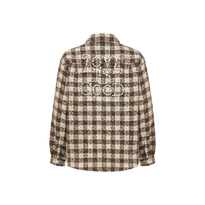 GOODBRAND Pearl Check Chanel Shirt Coffee (SS25)