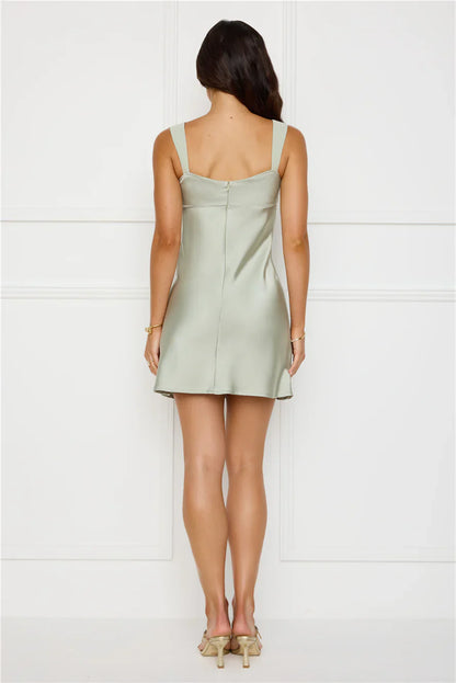 Flirtation Mode Satin Mini Dress Yellow