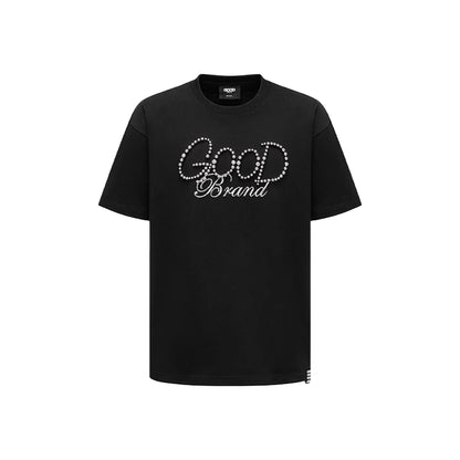 GOODBRAND Solid Colour Pearl Logo Tee Black (SS25)