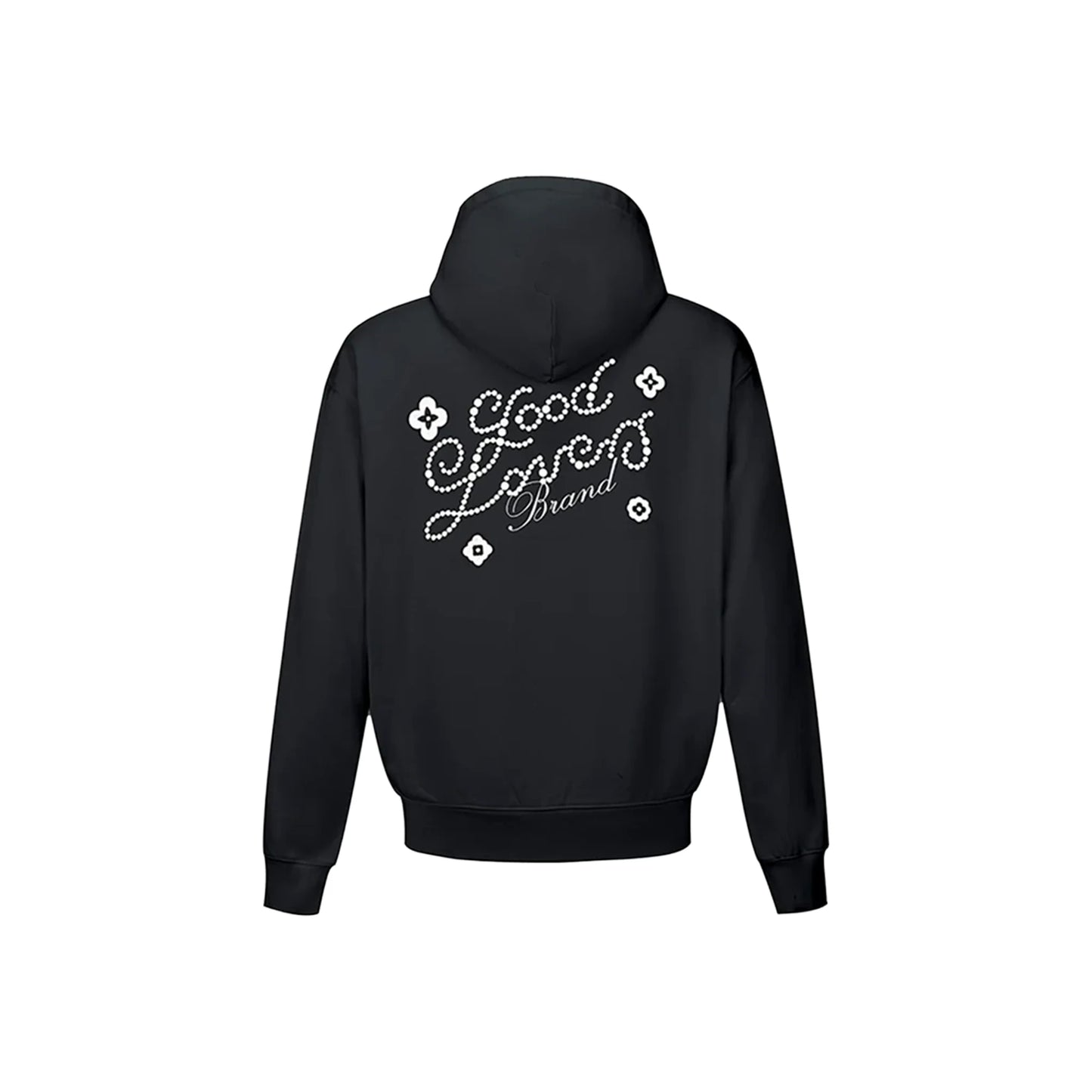 GOODBRAND Good Loves Floral Slogan Zip-Up Hoodie Black (FW25)