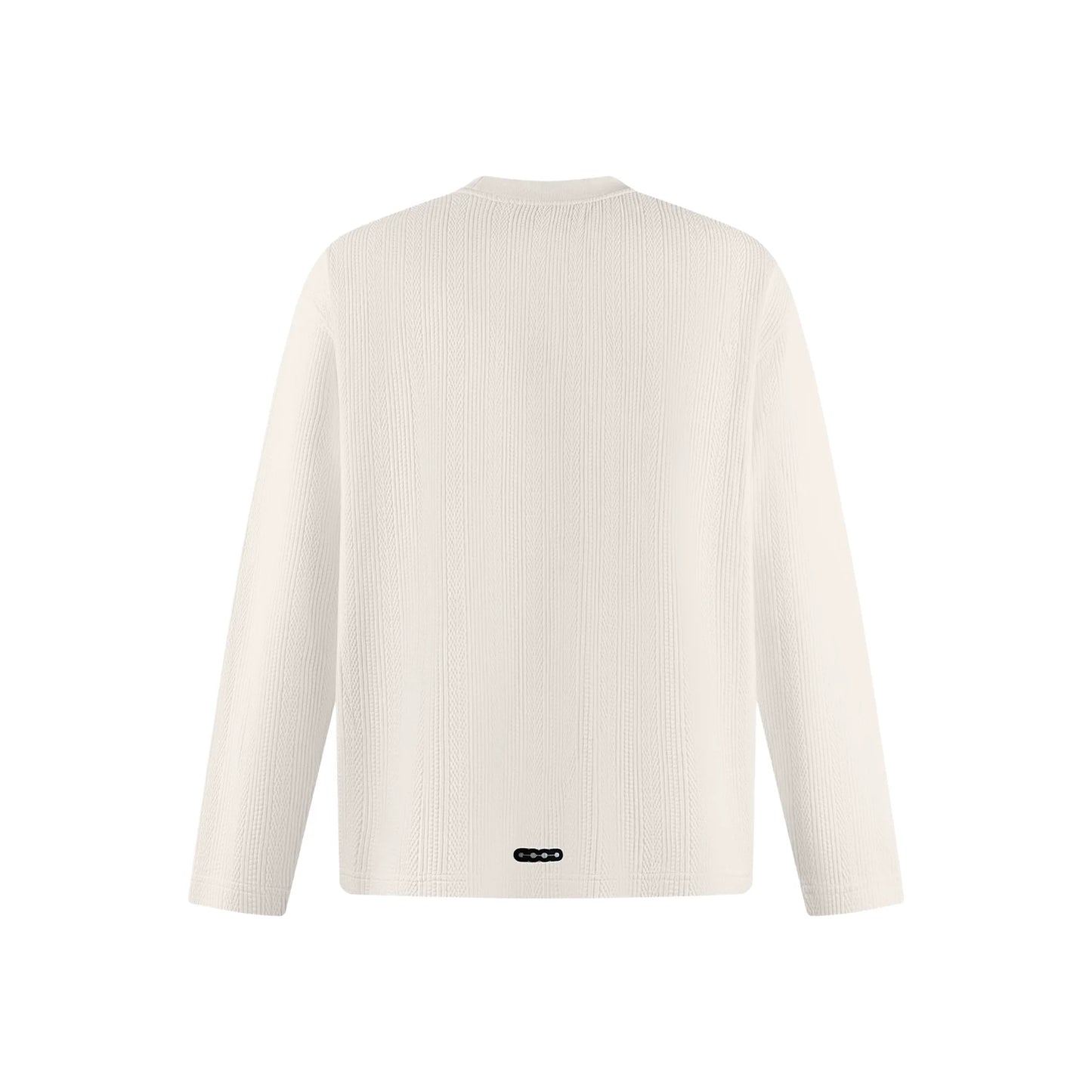 GOODBRAND Splicing Sequin Printed Logo Long Sleeved Tee White (FW25)