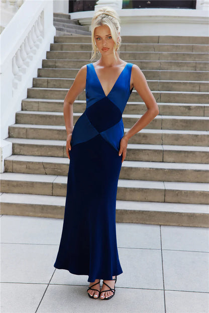 Subtle Splendor Satin Maxi Dress